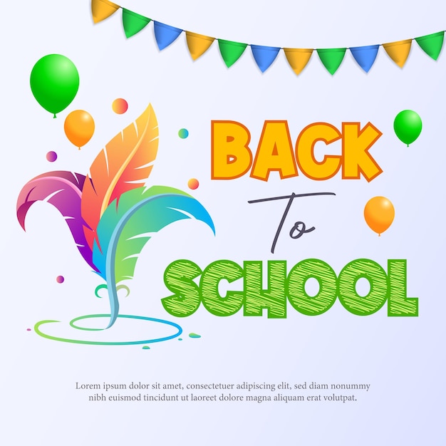 Back to school greeting design school day has arrived feeling cheerful and happy on the day
