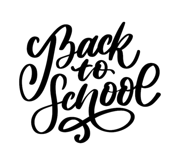 back to school hand brush lettering