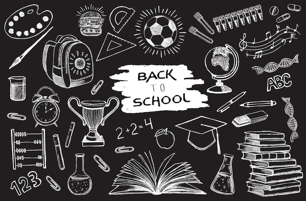 Back to school hand drawn set