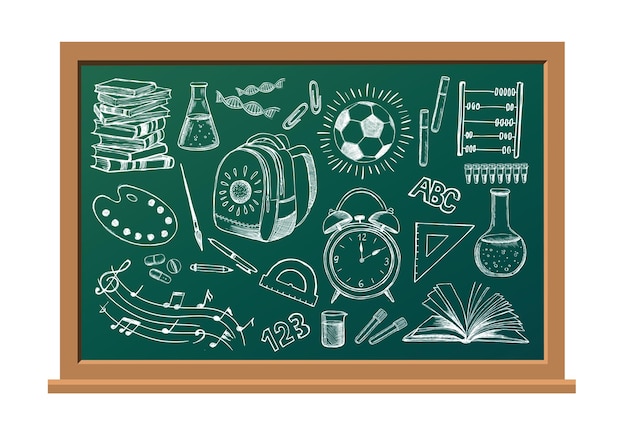 Vector back to school hand drawn set.