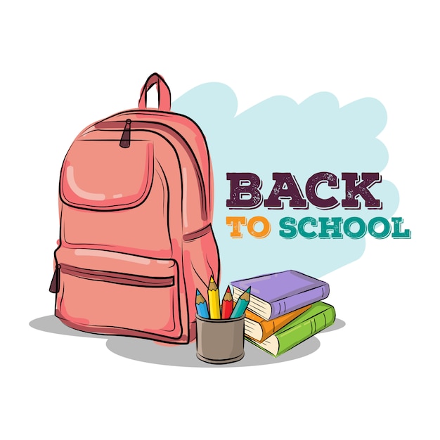 Vector back to school hand drawn