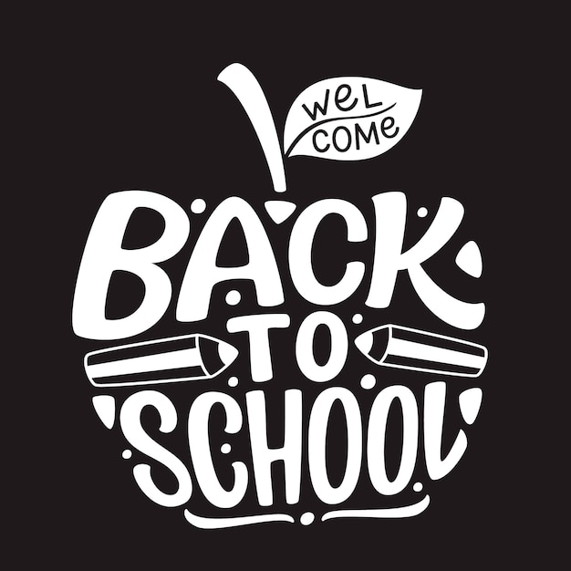 Vector back to school hand lettering
