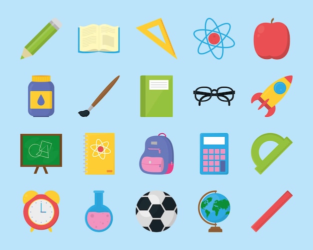 Back to school icon collection