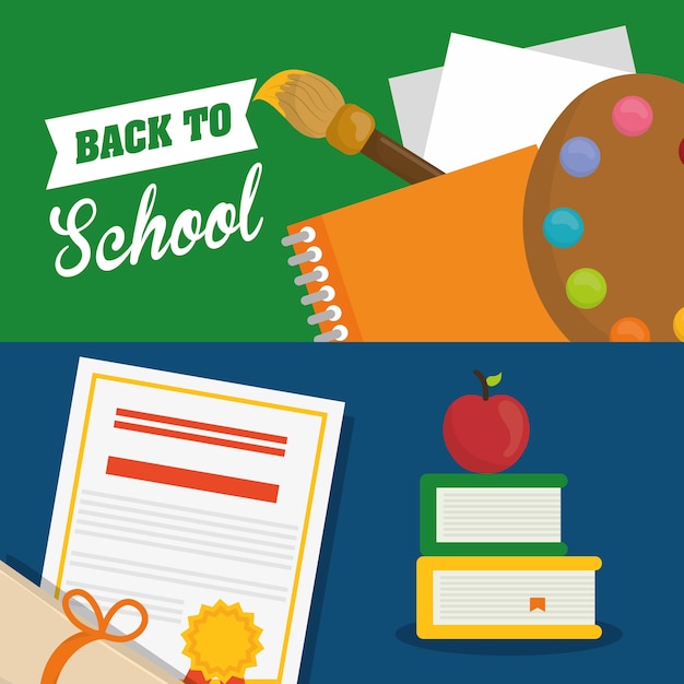 Back to school icon set design