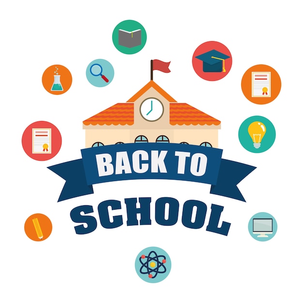 Back to school icon set design