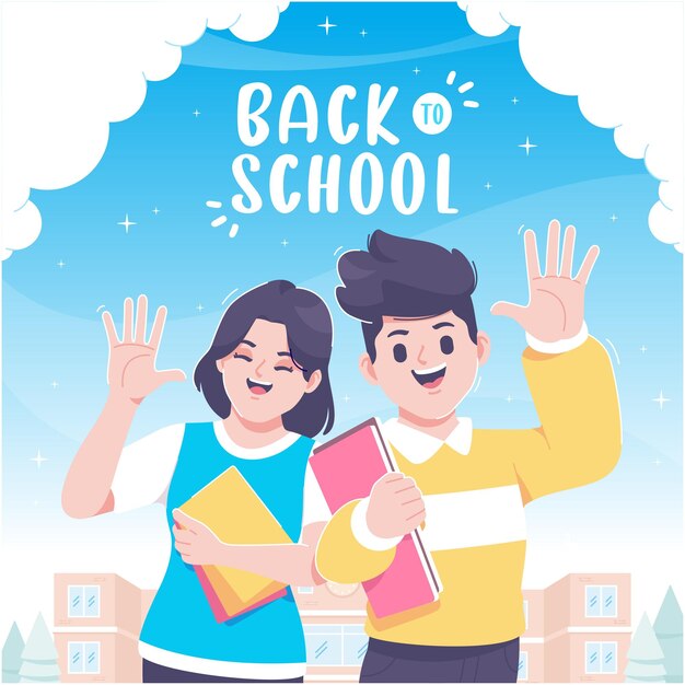 Back to school illustration background