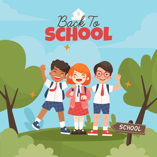 Back to school illustration concept