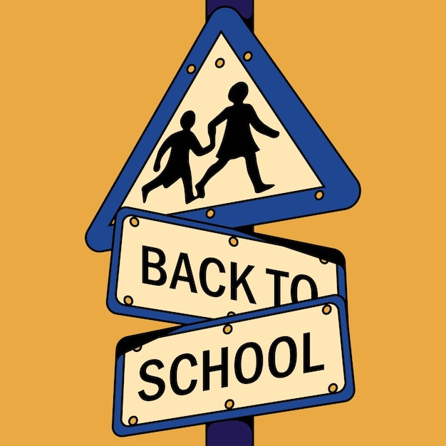 Vector back to school illustration in flat design