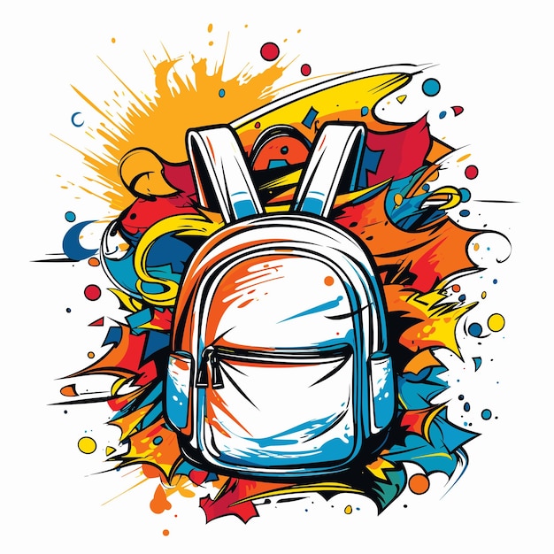 Vector back to school illustration in vector pop art style