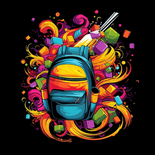 Back to school illustration in vector pop art style