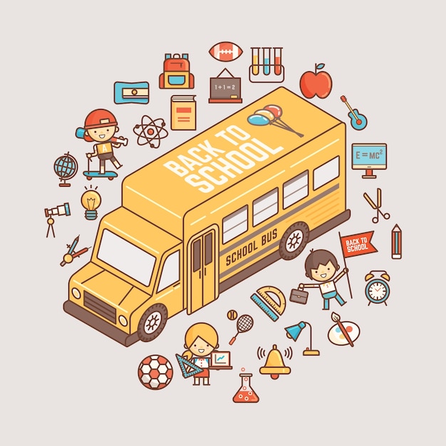 Vector back to school illustration