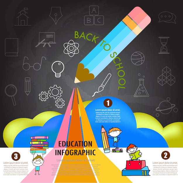 Vector back to school infographic design element