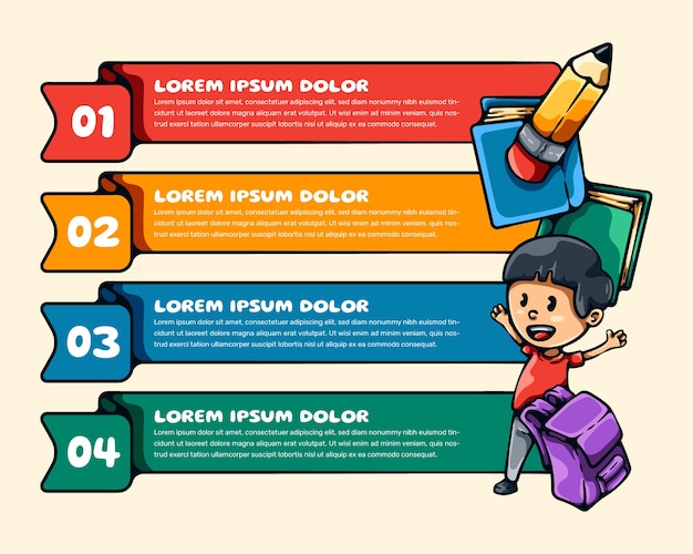 Back to school infographic illustration