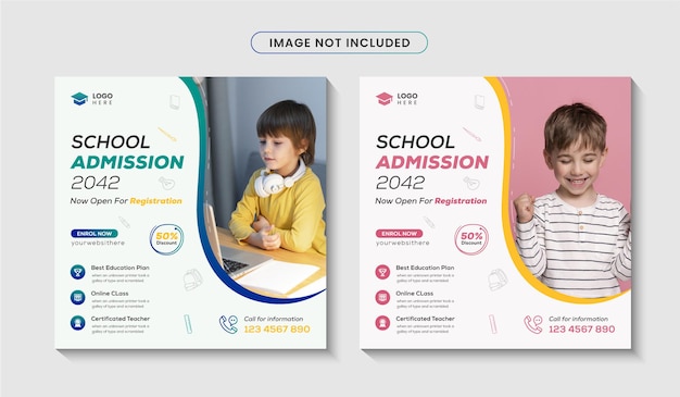 Back to school instagram post or social media banner design