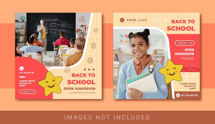 Снова в школу Instagram Post Banner Template