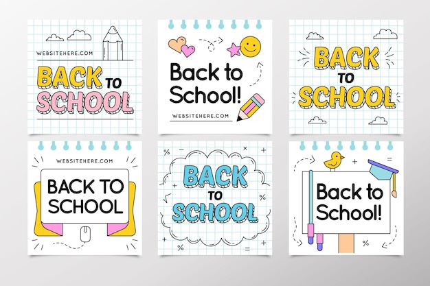 Back to school instagram posts collection