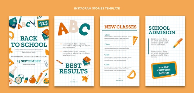 Vector back to school instagram stories collection