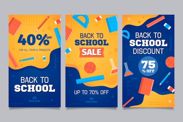 Back to school instagram stories concept