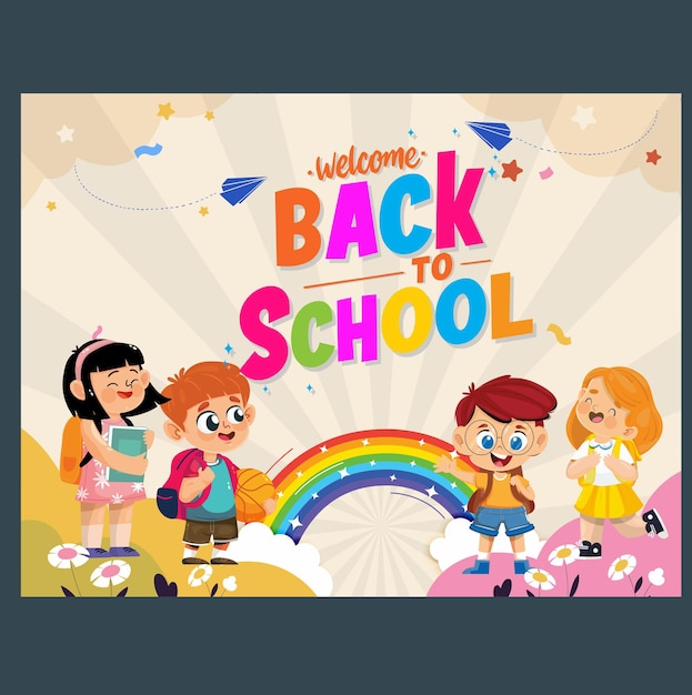 back to school kids and books