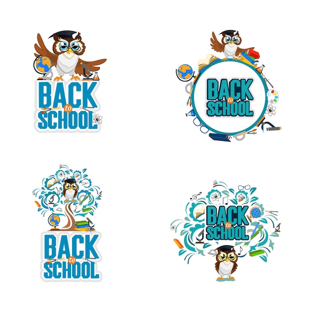 Vector back to school label set