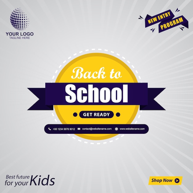 Vector back to school label vector for social media profile