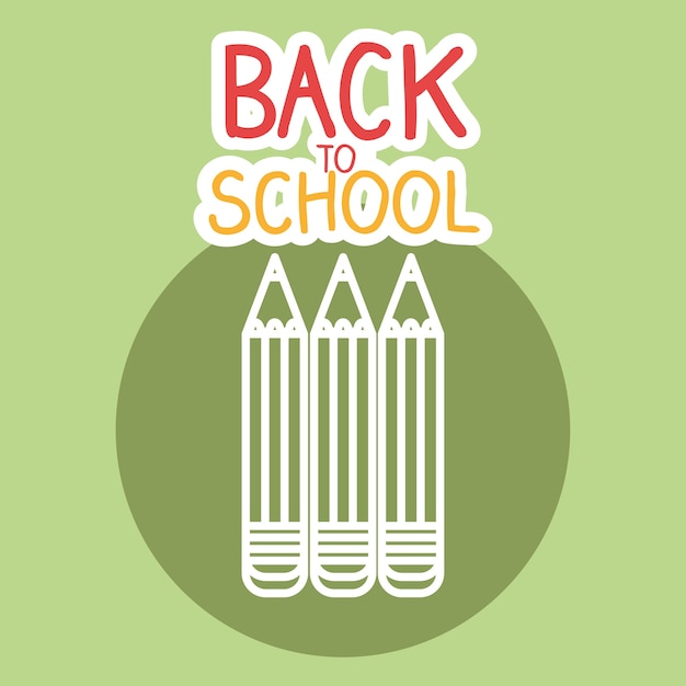 Back to school label with colors crayons