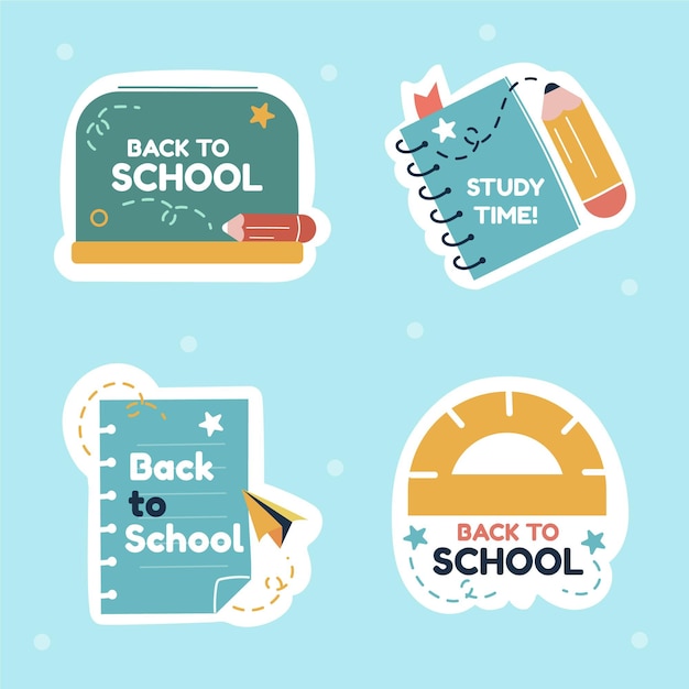 Vector back to school labels collection