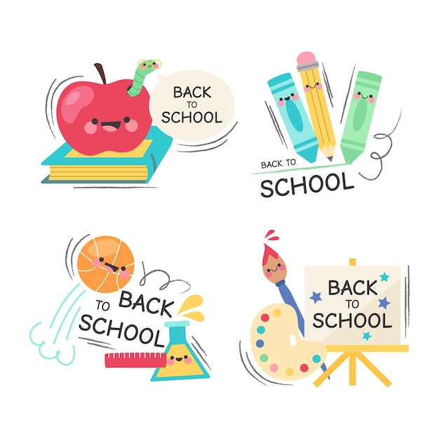 Back to school labels collection