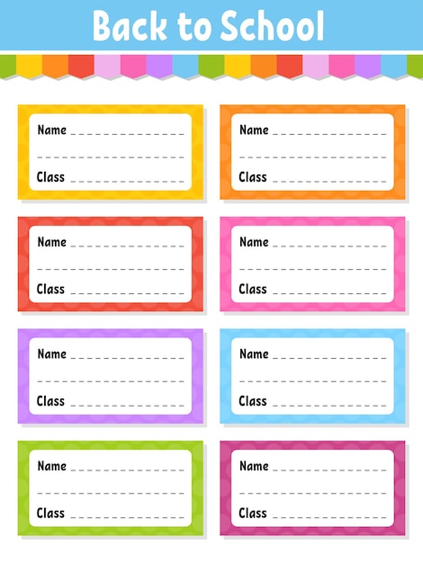 Premium Vector Back to school labels. set stickers for notebook