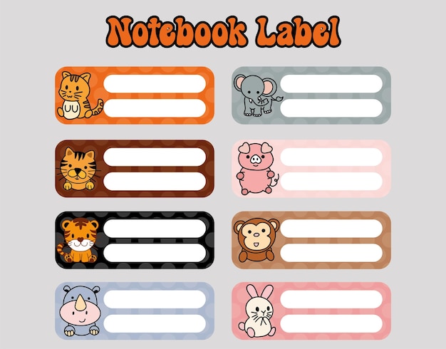 Back to school labels Set stickers for notebook