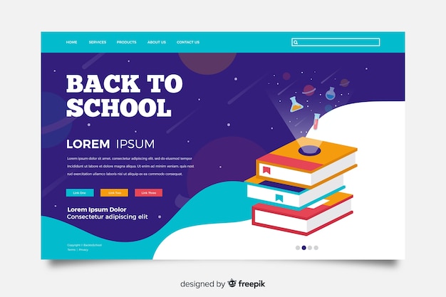 Back to school landing page template