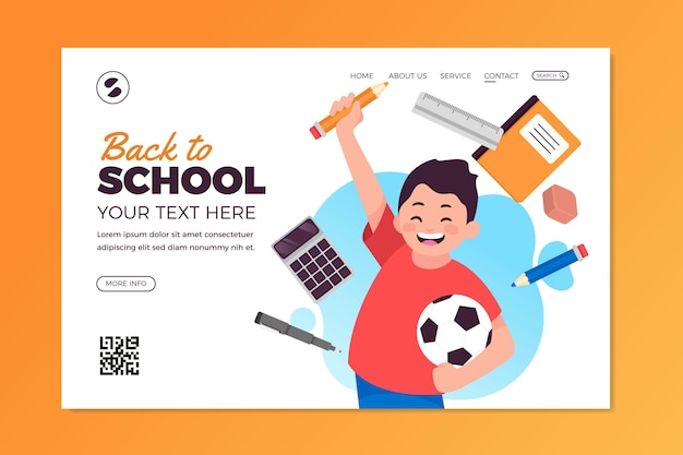 Back to school landing page template