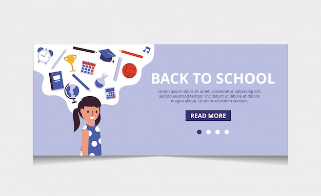 Back to school landing page vector