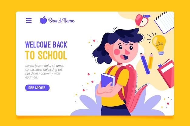 Back to school landing page