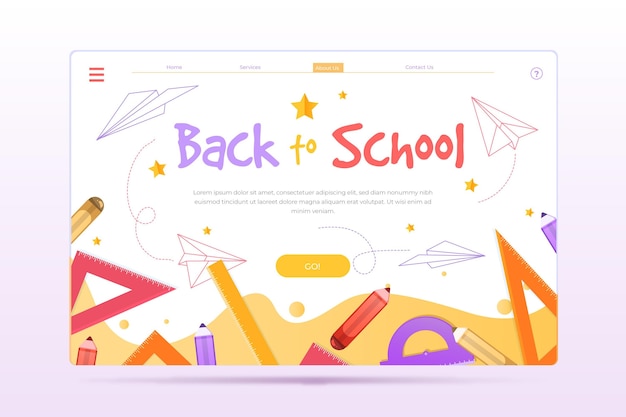 Back to school landing page