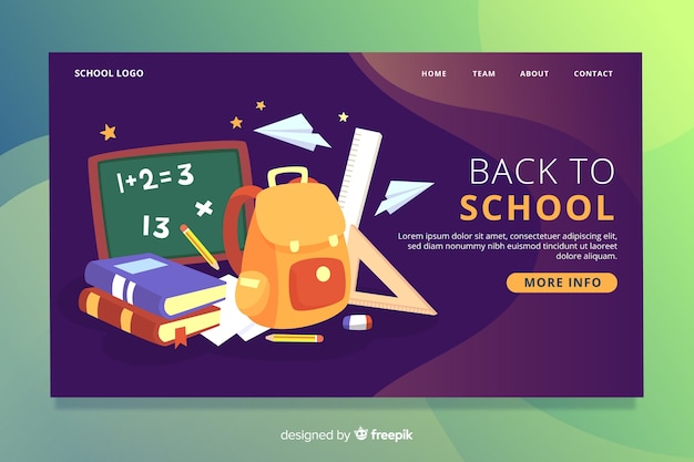 Back to school landing page