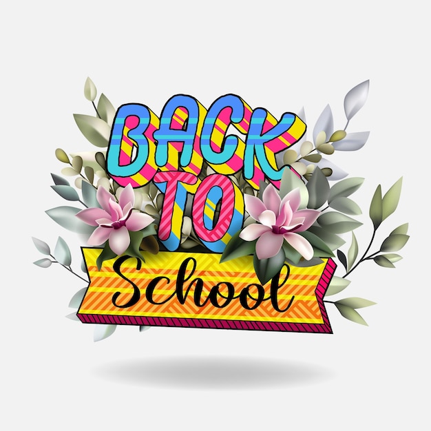 Vector back to school lettering for background