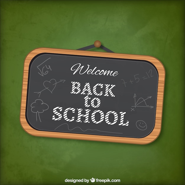 Vector back to school lettering on blackboard