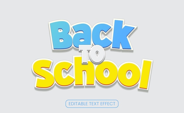 Vector back to school minimal text effect