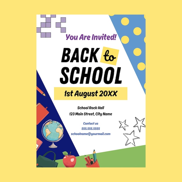 Back to School Modern Invitation