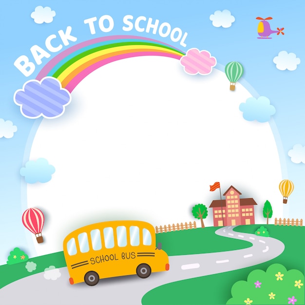 Back to school nature background illustration