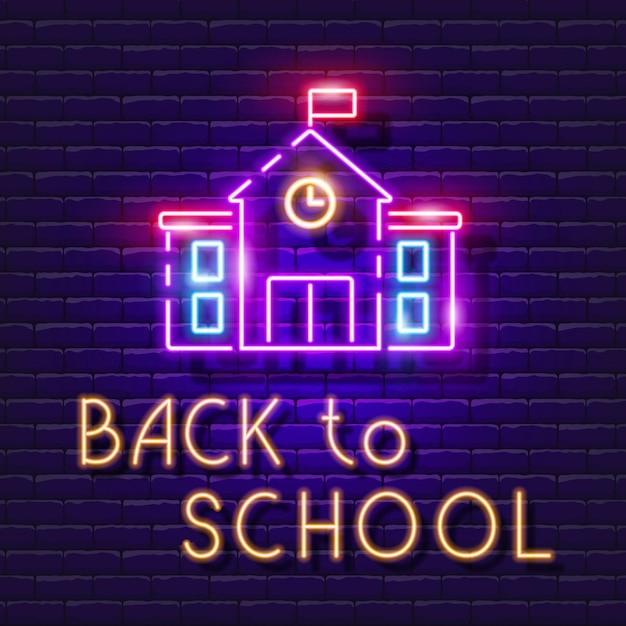 Back to School neon sign School concept