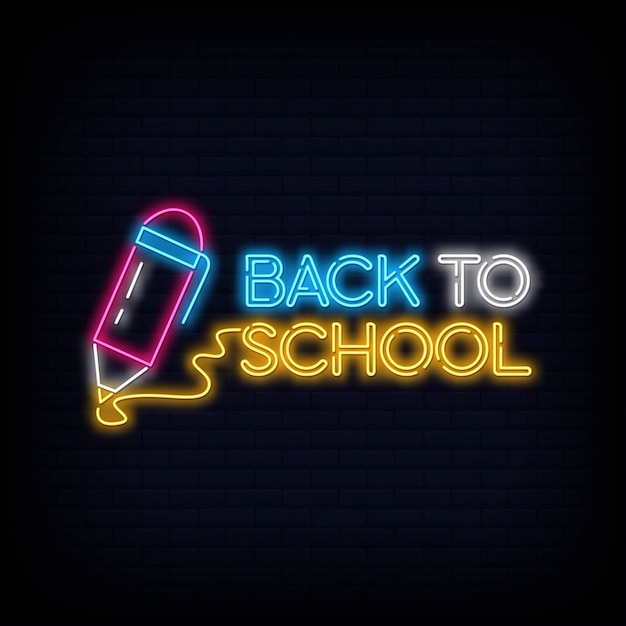 Back to school neon sign