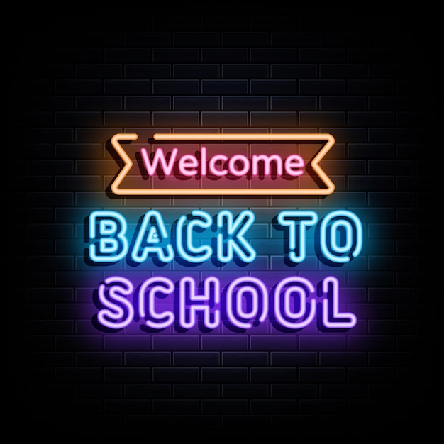 Back to school neon text neon sign symbol