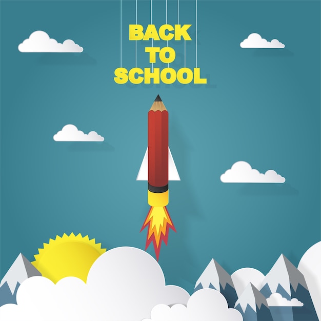 Vector back to school paper art background