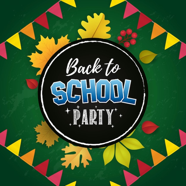 Premium Vector | Back to school party poster design