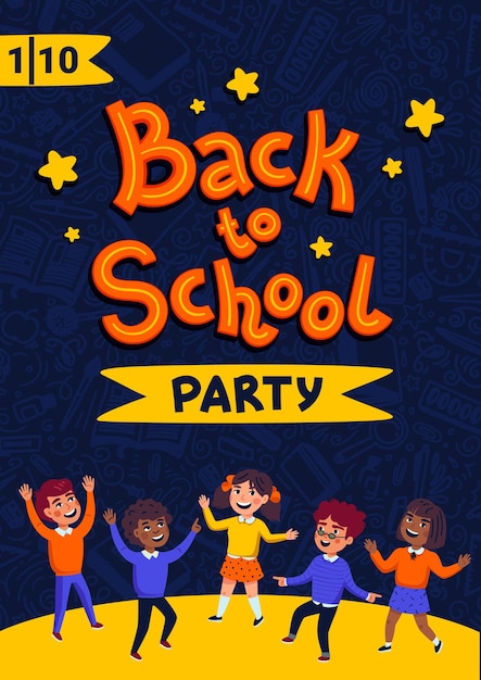 Vector back to school party poster