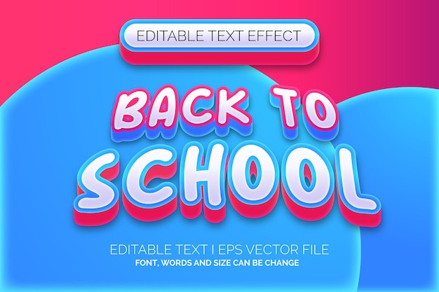 back to school pastel color text effect