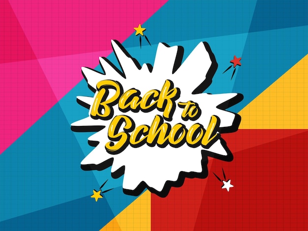 Back to school pop art banner poster and web header design vector illustration