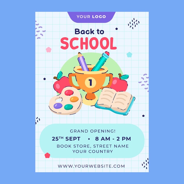 Vector back to school poster design template